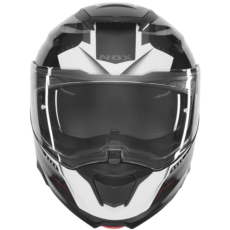 Opklapbare motorhelm NOX N967 Conquer mat zwart-wit-rood