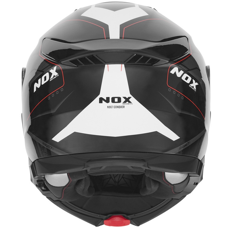 Opklapbare motorhelm NOX N967 Conquer mat zwart-wit-rood