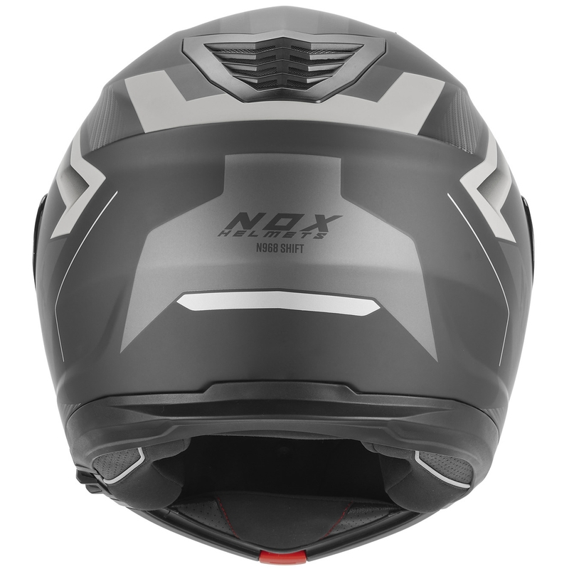 Opklapbare motorhelm NOX N968 Shift mat zwart-zilver