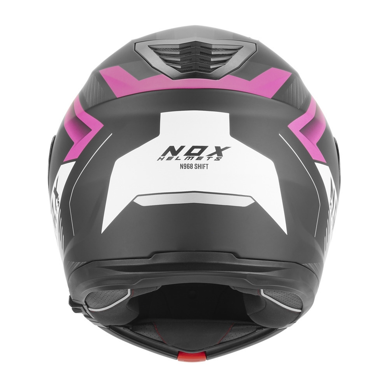 Opklapbare motorhelm NOX N968 Shift mat zwart-wit-roze