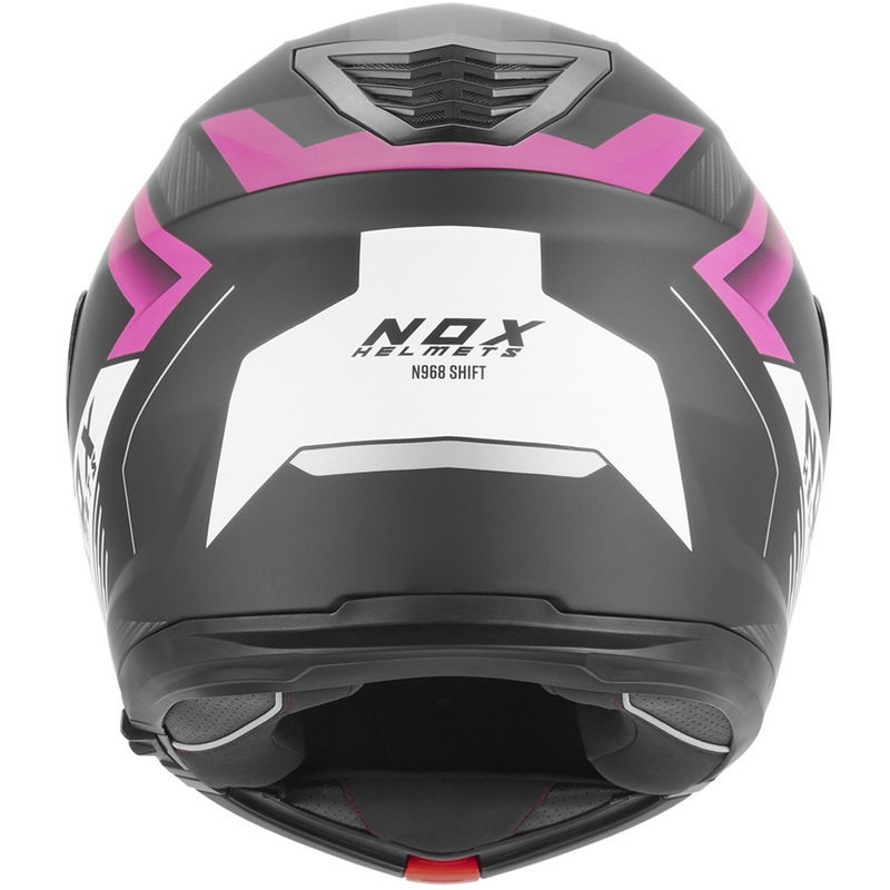 Opklapbare motorhelm NOX N968 Shift mat zwart-wit-roze