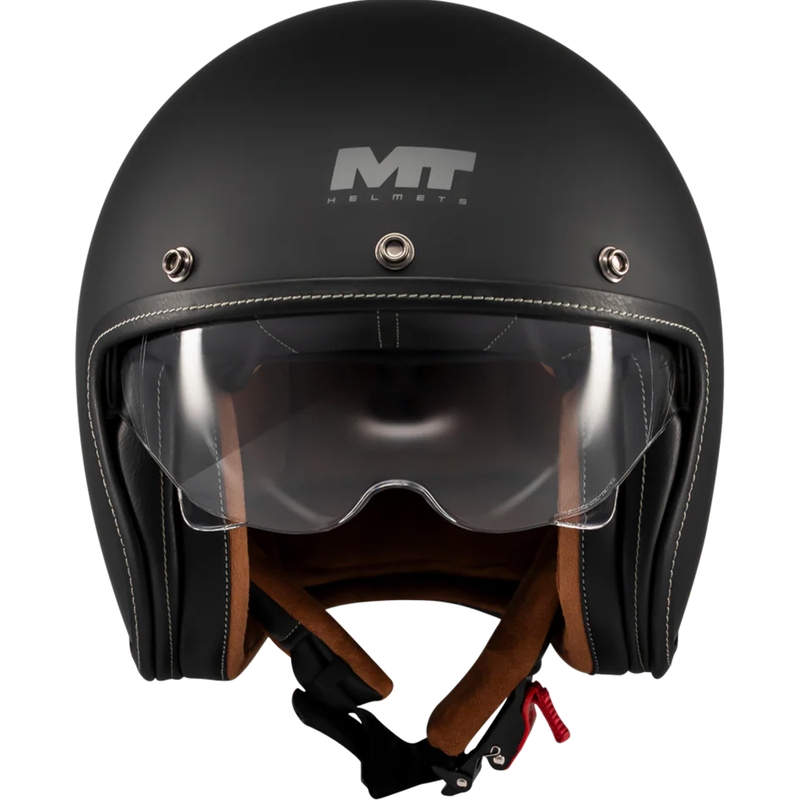 Open motorhelm MT Lemans 2 SV S Pure A1 matzwart
