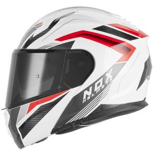 Opklapbare motorhelm NOX N968 Shift wit-rood