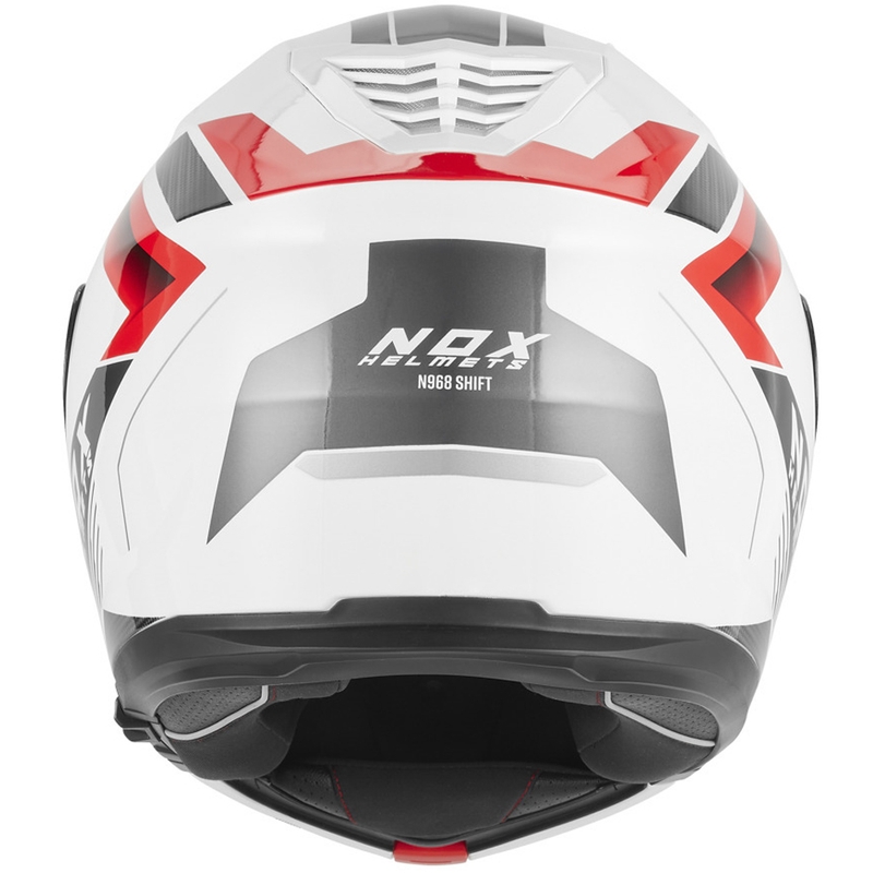 Opklapbare motorhelm NOX N968 Shift wit-rood