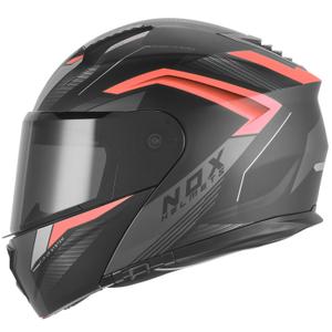 Opklapbare motorhelm NOX N968 Shift mat zwart-rood