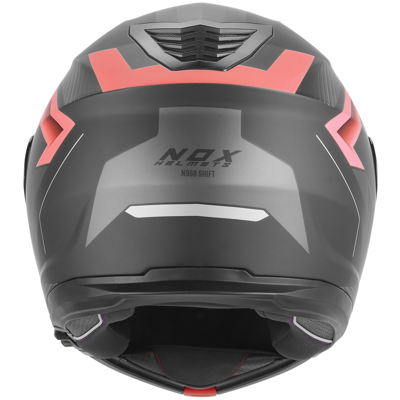 Opklapbare motorhelm NOX N968 Shift mat zwart-rood