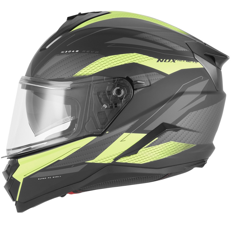 Integraal motorhelm NOX N304-S REVO mat zwart-fluo geel