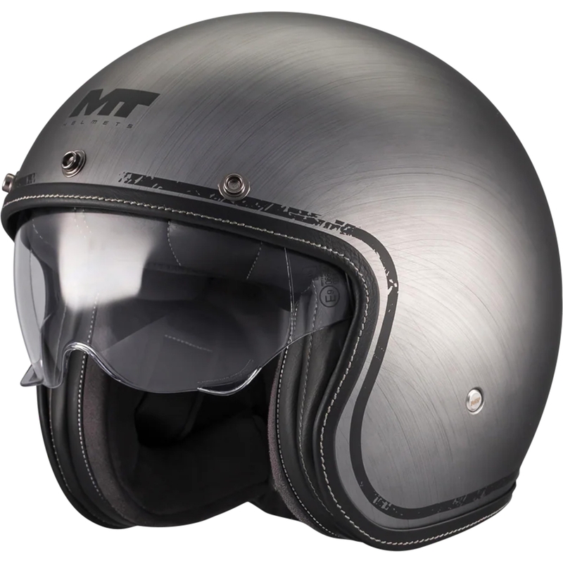 Open motorhelm MT Lemans 2 SV S Brushed A2 matgrijs