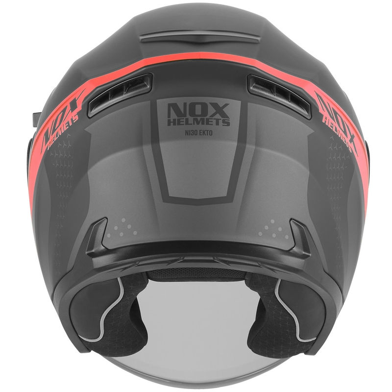 Open motorhelm NOX N130 EKTO mat zwart-rood