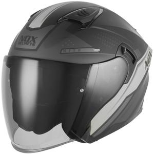 Open motorhelm NOX N130 EKTO mat zwart-zilver