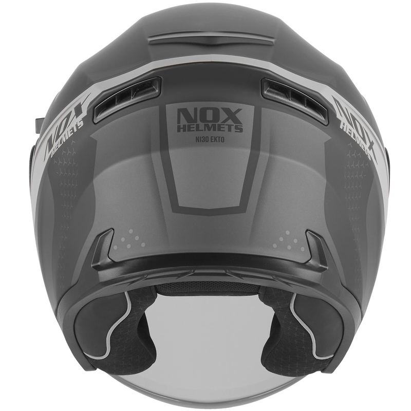 Open motorhelm NOX N130 EKTO mat zwart-zilver