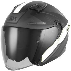 Open motorhelm NOX N130 EKTO mat zwart-wit