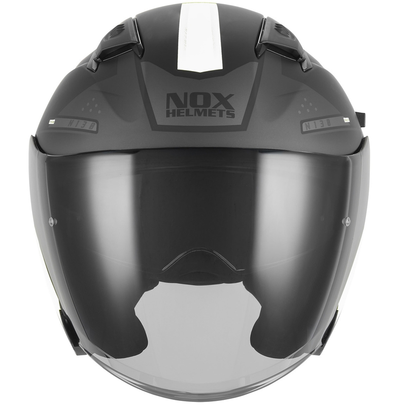 Open motorhelm NOX N130 EKTO mat zwart-wit