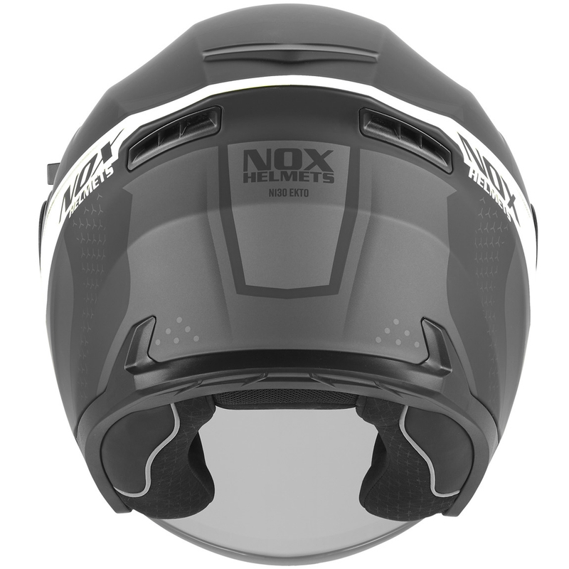 Open motorhelm NOX N130 EKTO mat zwart-wit