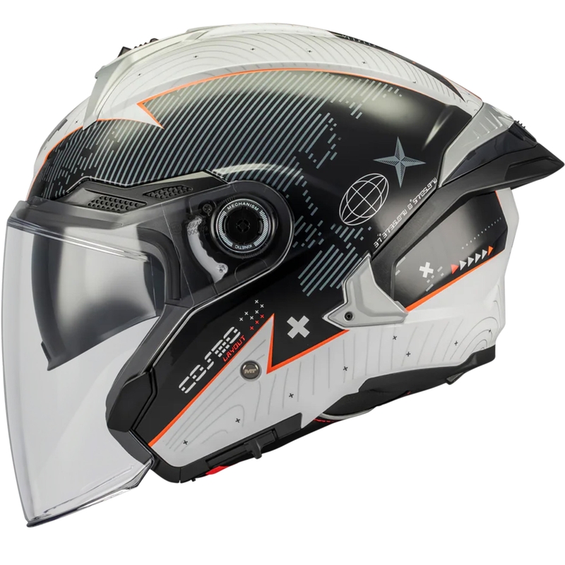 Open motorhelm MT Cosmo SV Layout A1 zwart-grijs