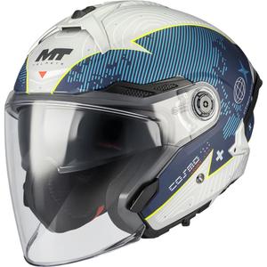 Open motorhelm MT Cosmo SV Layout C7 mat blauw-wit