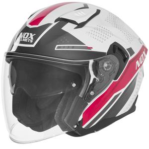Open motorhelm NOX N130 EKTO wit-roze