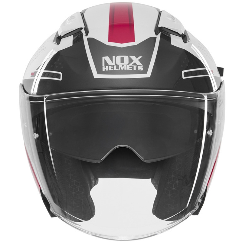 Open motorhelm NOX N130 EKTO wit-roze