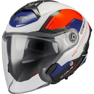 Open motorhelm MT Cosmo SV Icarus A5 blauw-wit-rood