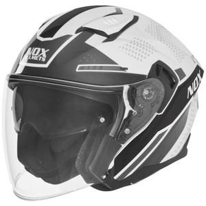 Open motorhelm NOX N130 EKTO wit-zwart