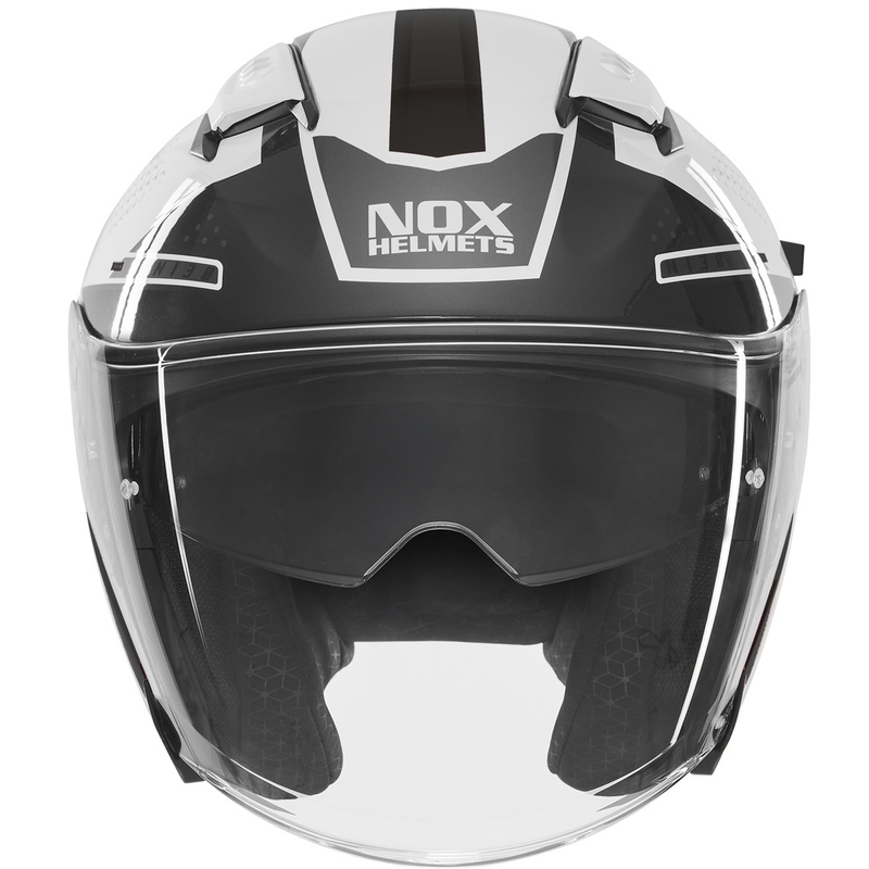 Open motorhelm NOX N130 EKTO wit-zwart