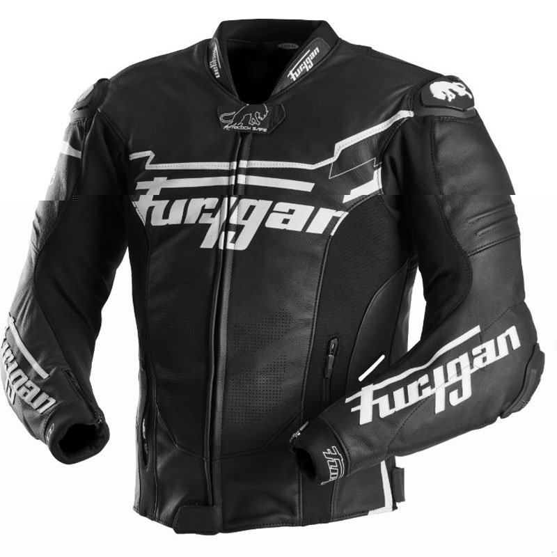 Furygan Sirius zwart-wit leren motorjack