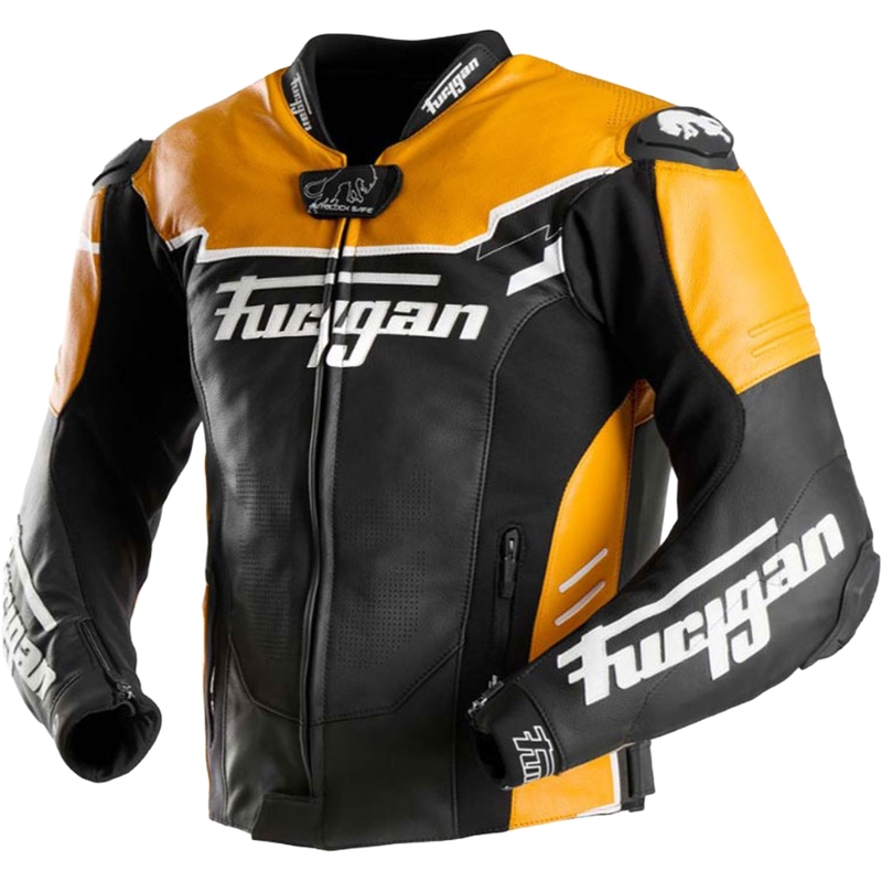Furygan Signature 55 zwart met geel leren motorjack
