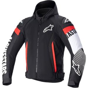 Alpinestars Zaca Air Waterdicht Motorjack Zwart-Wit-Fluorood