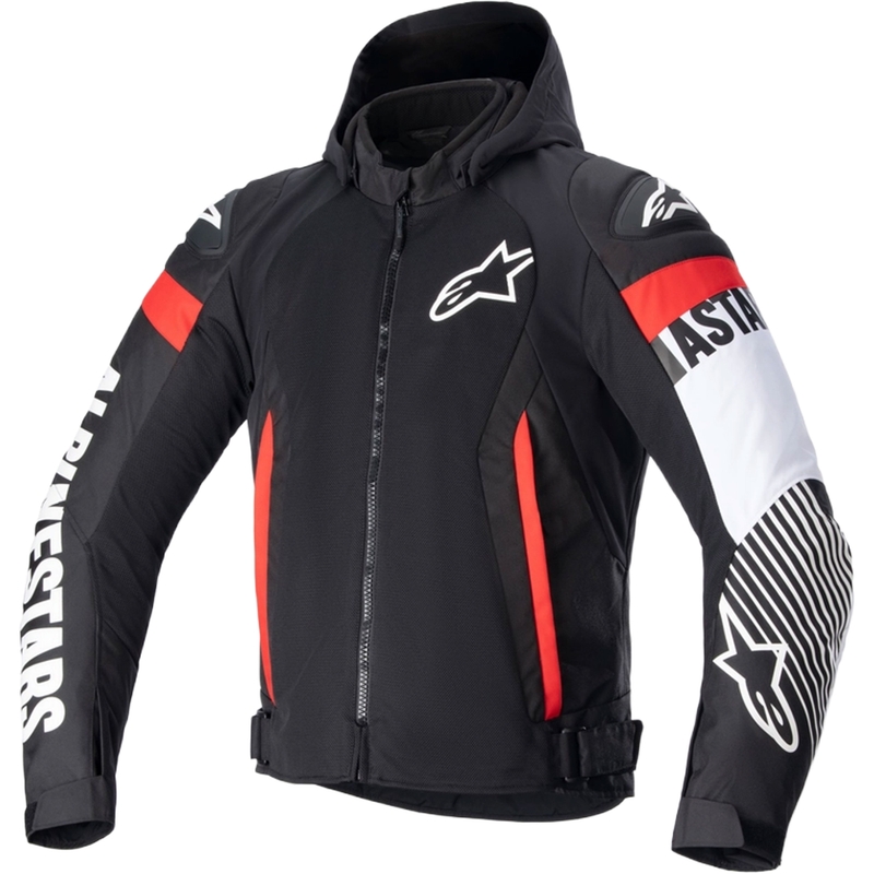 Alpinestars Zaca Air Waterdicht Motorjack Zwart-Wit-Fluorood