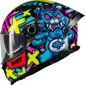 Full face motorhelm MT Braker SV Crazy Teddy multicolor