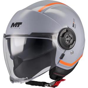 Open motorhelm MT Viale SV S Tasty C4 grijs-oranje