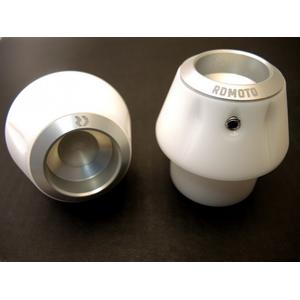 Chrániče proti pádu RDMOTO bílá se stříbrnými krytkami