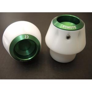 Chrániče proti pádu RDMOTO bílá se zelenými krytkami