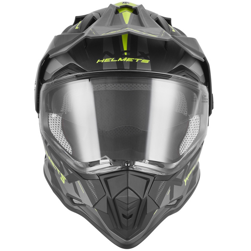Enduro motorhelm NOX N312 Track mat zwart-fluo geel