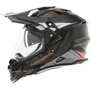 Enduro motorhelm NOX N312 Track khaki-oranje