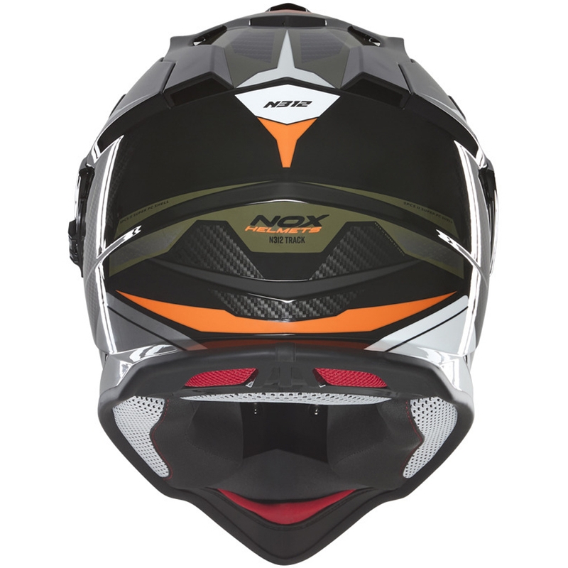 Enduro motorhelm NOX N312 Track khaki-oranje