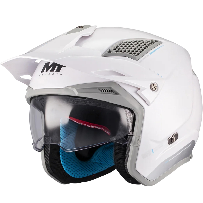 Open face trial motorhelm MT District SV S Soul A2 witgrijs