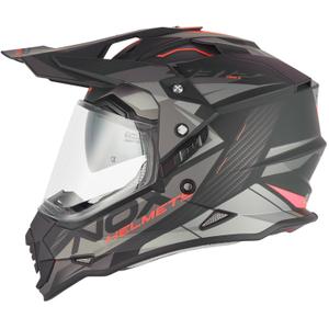 Enduro motorhelm NOX N312 Track mat zwart-rood