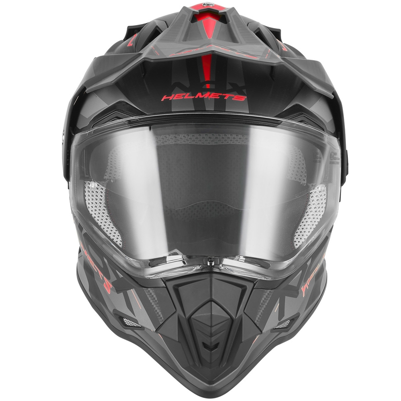Enduro motorhelm NOX N312 Track mat zwart-rood