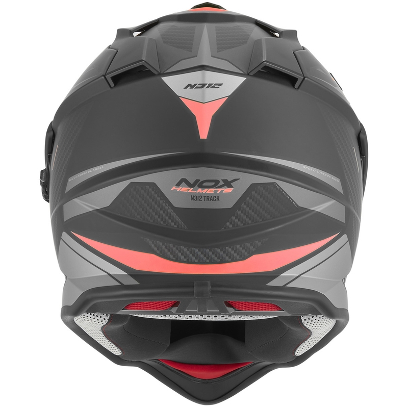 Enduro motorhelm NOX N312 Track mat zwart-rood