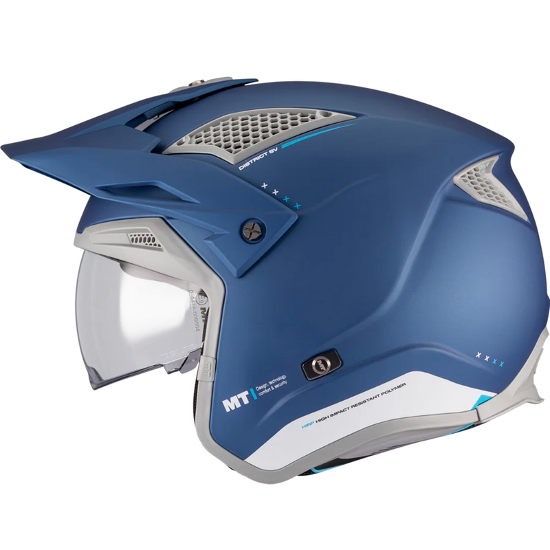 Open motorhelm MT District SV S Soul C7 matblauw-grijs