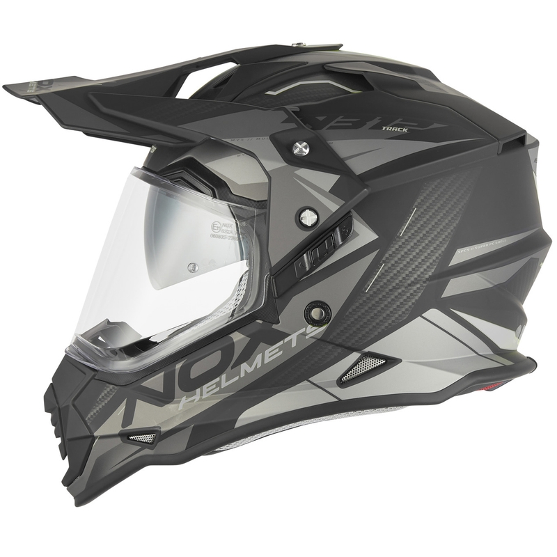Enduro motorhelm NOX N312 Track mat zwart-zilver