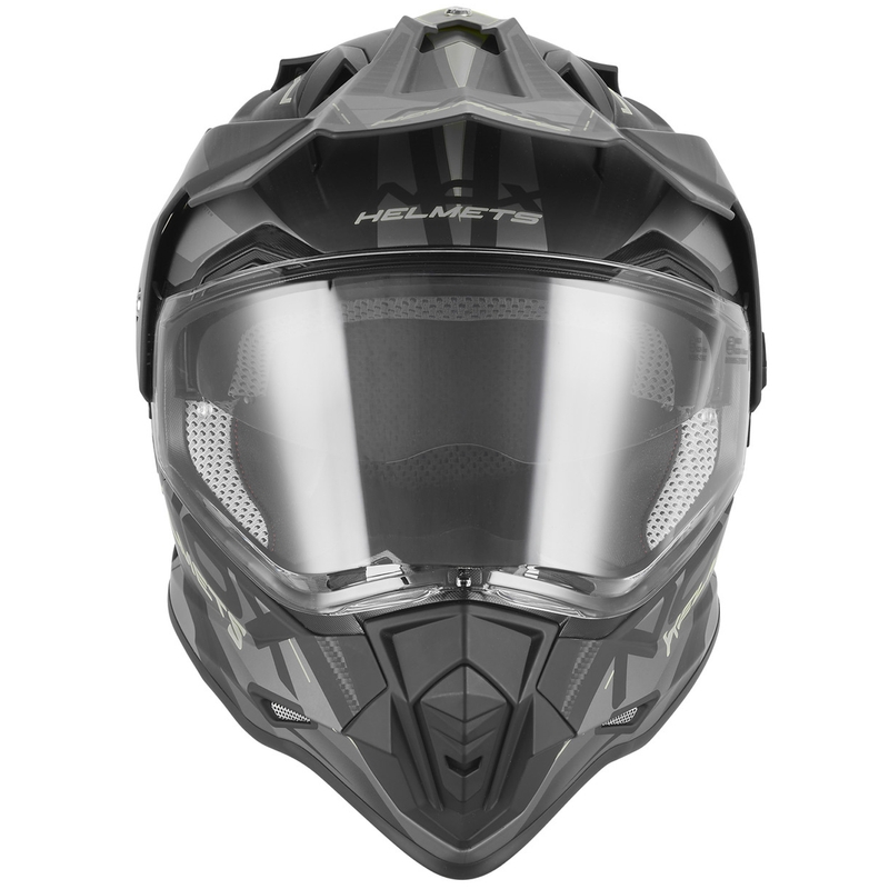 Enduro motorhelm NOX N312 Track mat zwart-zilver