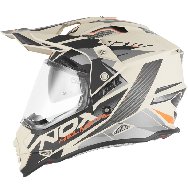 Enduro motorhelm NOX N312 Track mat zandoranje
