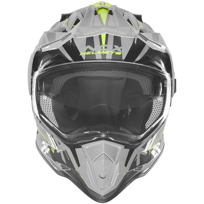 Enduro motorhelm NOX N312 Track grijs-fluogeel
