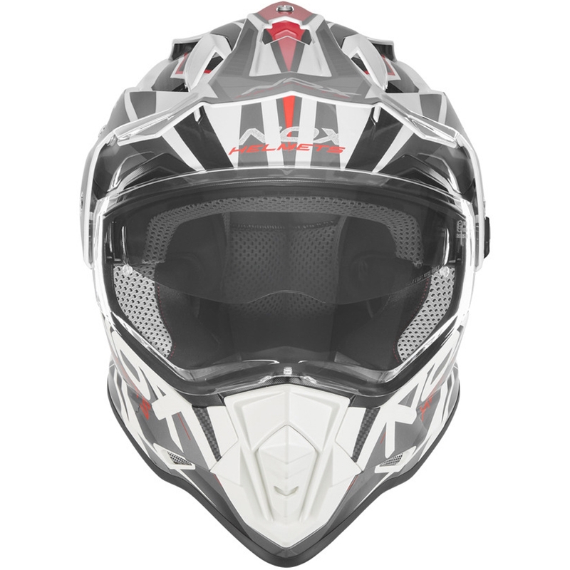 Enduro motorhelm NOX N312 Track wit-rood
