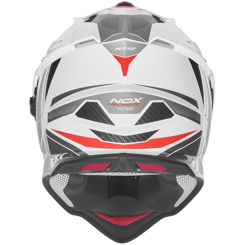 Enduro motorhelm NOX N312 Track wit-rood