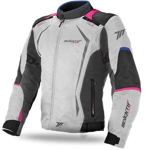 Dames motorjas SEVENTY DEGREES SD-JR49 grijs-blauw-roze