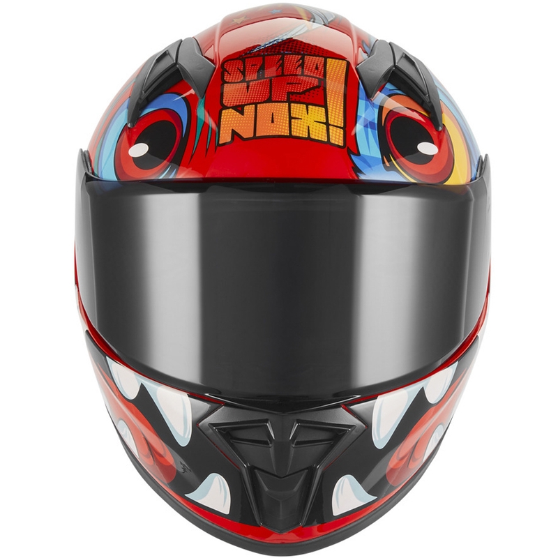 Kinder integraal motorhelm NOX N731 Scrappy rood-multicolor