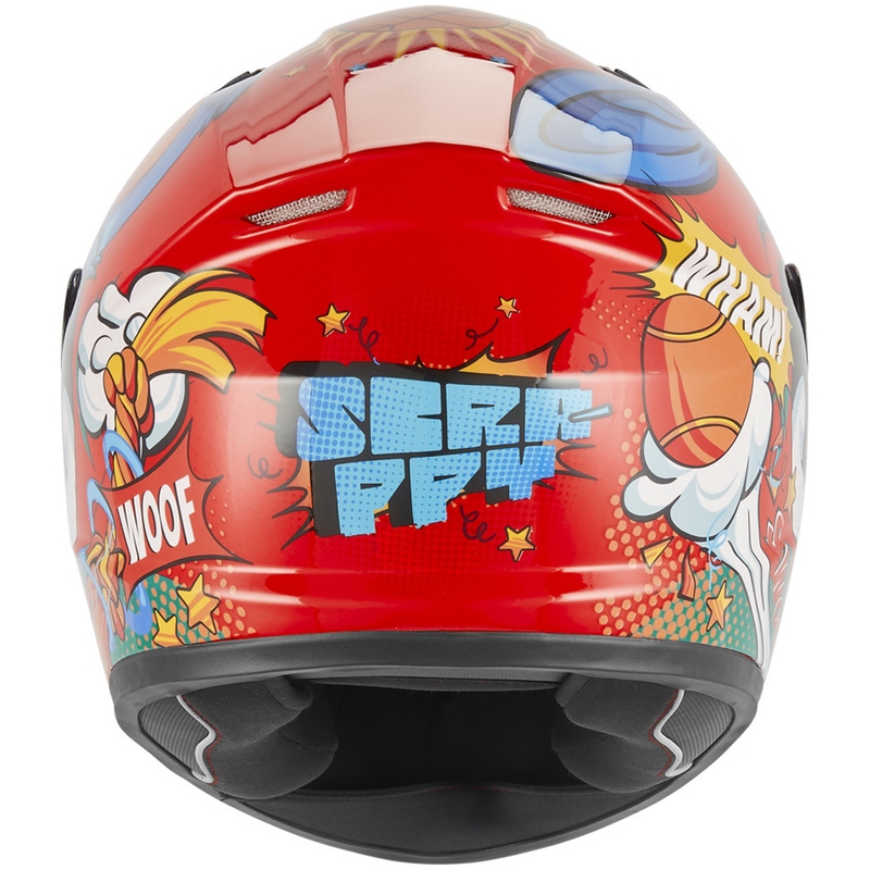 Kinder integraal motorhelm NOX N731 Scrappy rood-multicolor